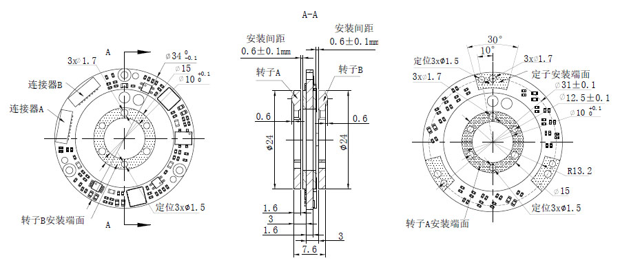 OD 34mm series D系列双编码器 drawing