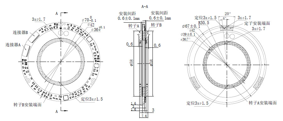 OD 70mm series D系列双编码器 drawing