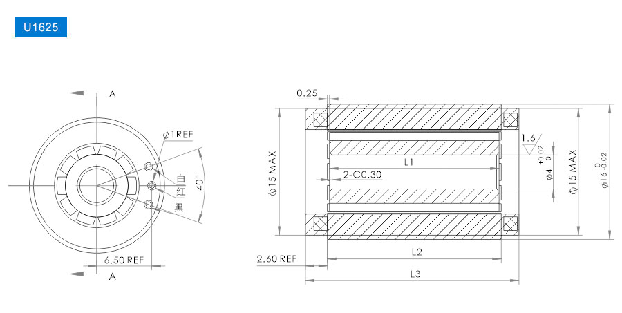 OD 16mm series 线性关节电机 drawing